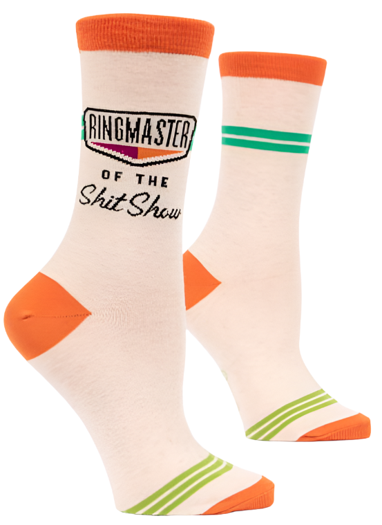 Ringmaster of The Shit Show Women's Crew Socks  Blue Q   