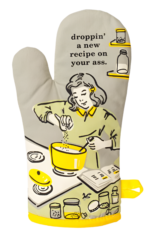 Droppin' A New Recipe Oven Mitt  Blue Q   