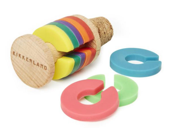 Rainbow Drink Markers & Bottle Stopper  Kikkerland   