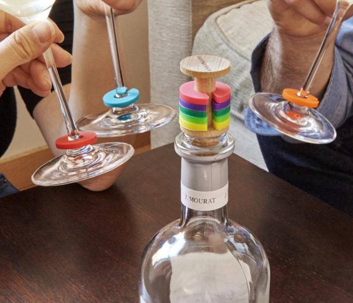 Rainbow Drink Markers & Bottle Stopper  Kikkerland   