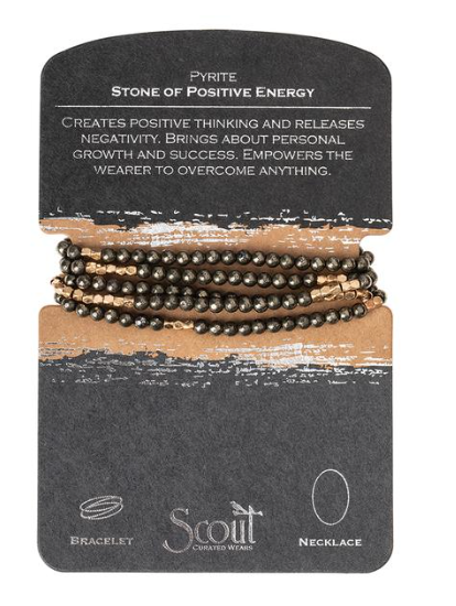 Pyrite Stone Wrap Bracelet/Necklace  Scout Curated Wears   