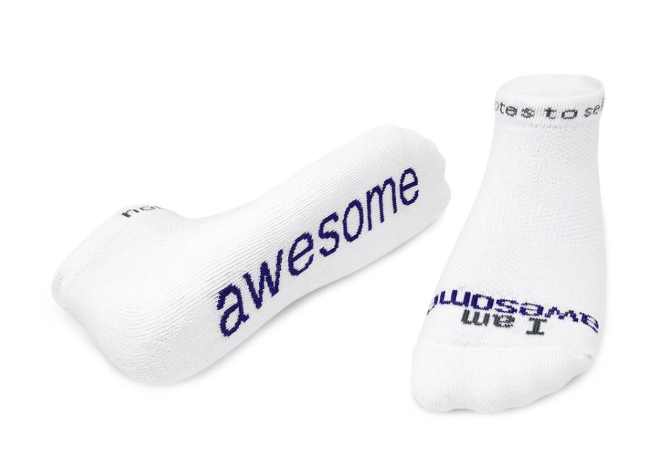 I Am Awesome White Socks  Notes to Self   