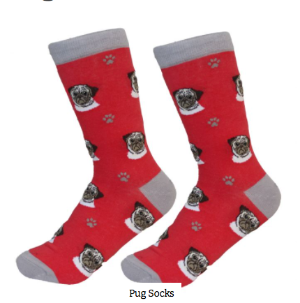 Dog Breed Socks  E & S Imports Pug  