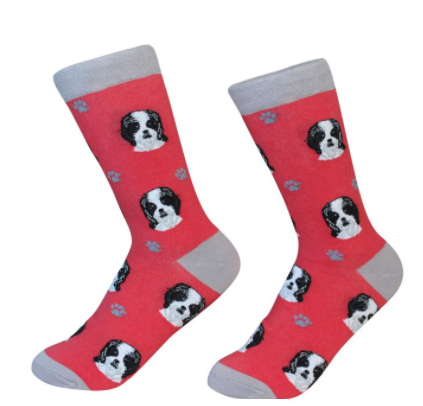 Dog Breed Socks  E & S Imports Shih Tzu Black  