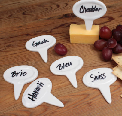 White Porcelain Cheese Markers  RSVP   