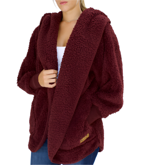 Nordic Beach Sherpa Wraps Jacket Nordic Beach Chocolate Cherry  