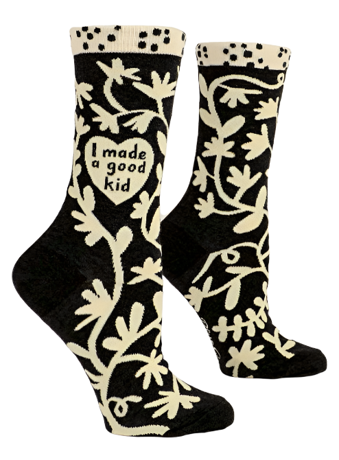 I Made a Good Kid Women's Crew Socks  Blue Q   