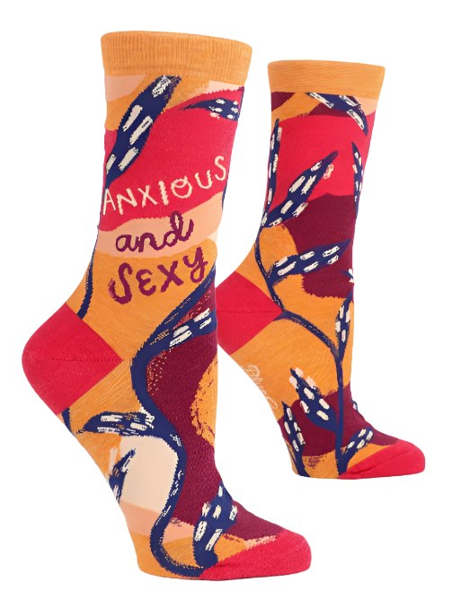 Anxious And Sexy Women's Crew Socks  Blue Q   