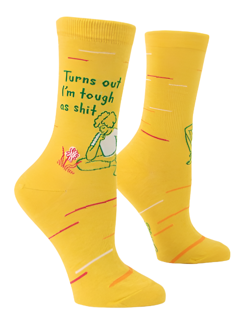 Turn Out I'm Tough....Women's Crew Socks  Blue Q   