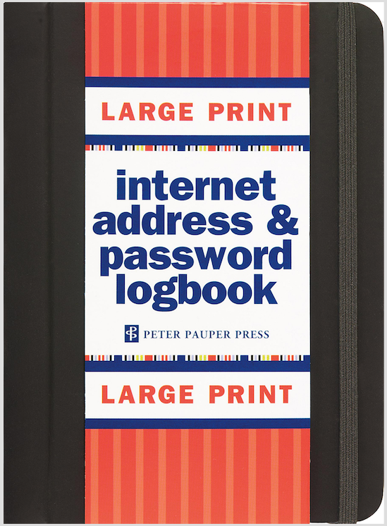 Internet Address and Password Logbook  Peter Pauper Press Large Print  