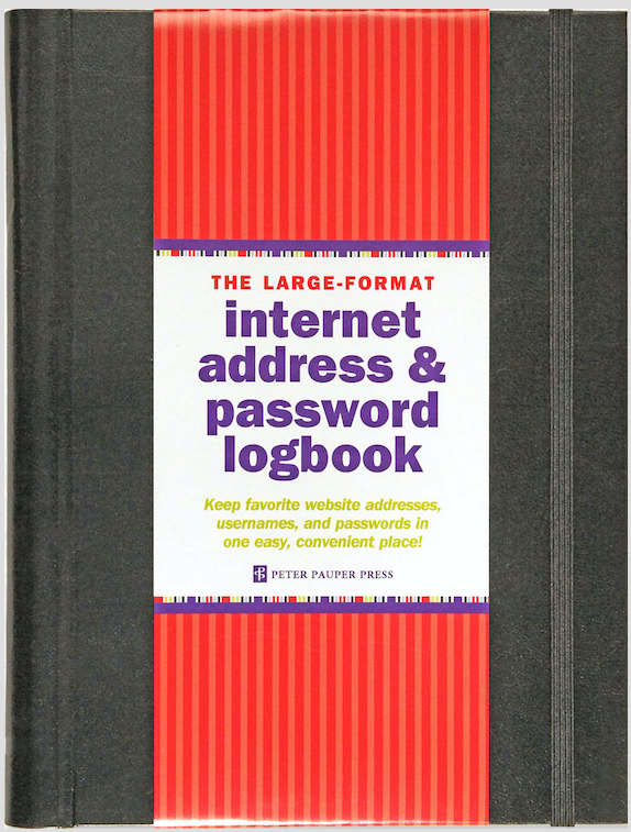 Internet Address and Password Logbook  Peter Pauper Press Large Format  