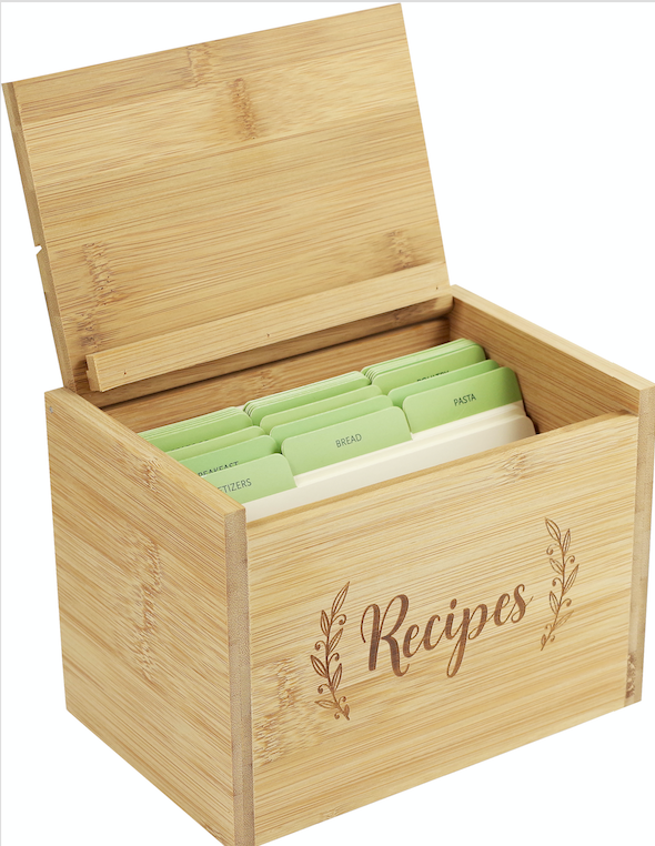 Bamboo Recipe Box  Peter Pauper Press   