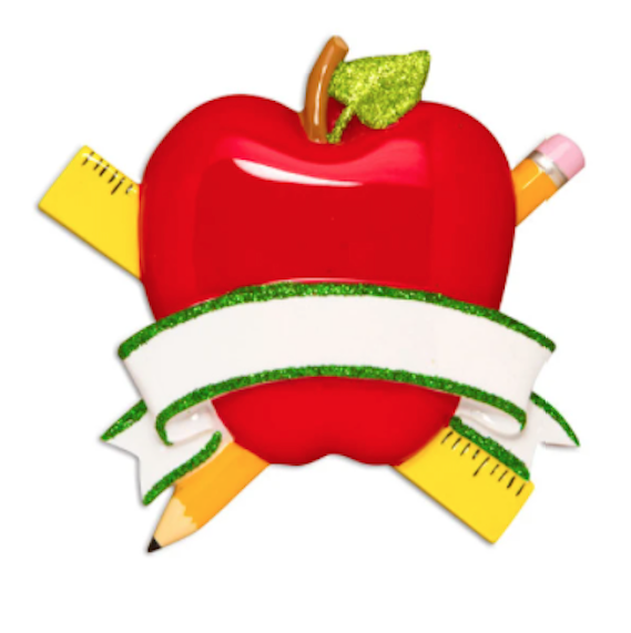 Teacher's Apple Personalized Ornament  GSM Pers Orn   