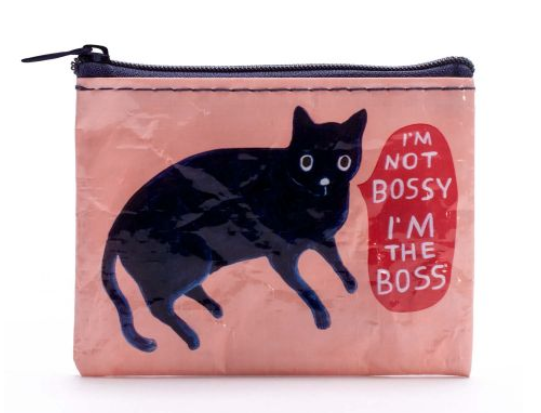 I'm Not Bossy Coin Purse  Blue Q   