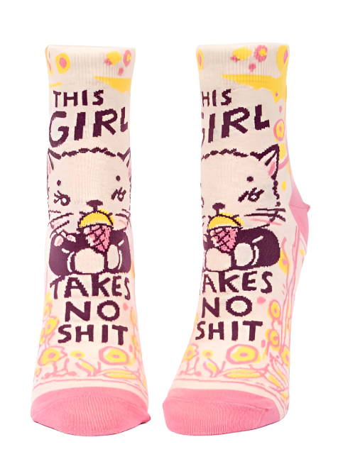 This Girl Takes No Shit Women's Ankle Socks  Blue Q   