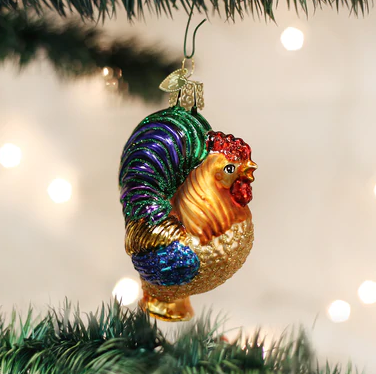 Rooster Glass Ornament  Old World Christmas   