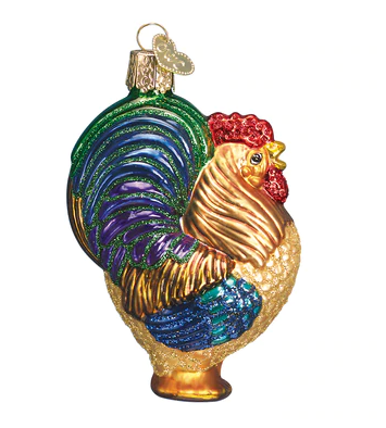 Rooster Glass Ornament  Old World Christmas   