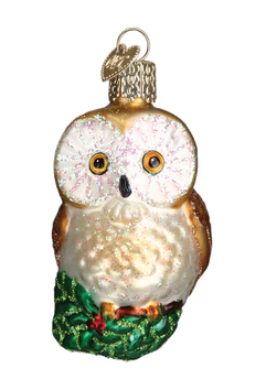 Christmas Owl Glass Ornament  Old World Christmas   