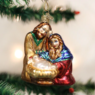 Holy Family Glass Ornament  Old World Christmas   