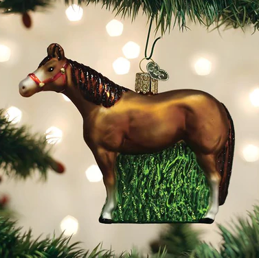 Quarter Horse Glass Ornament  Old World Christmas   