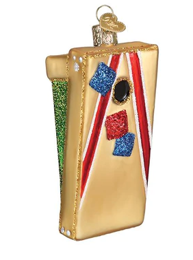 Corn Hole Game Glass Ornament  Old World Christmas   