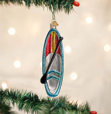 Stand Up Paddle Board Glass Ornament  Old World Christmas   