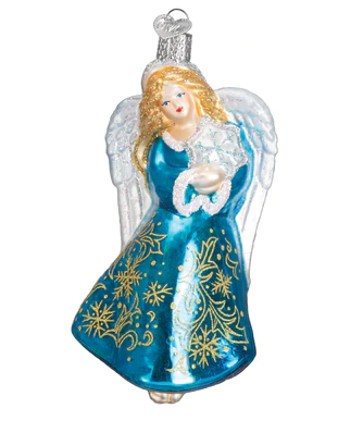 Glistening Snowflake Angel Glass Ornament  Old World Christmas   