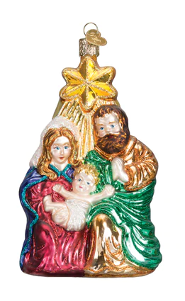 Holy Family With Star Glass Ornament  Old World Christmas   