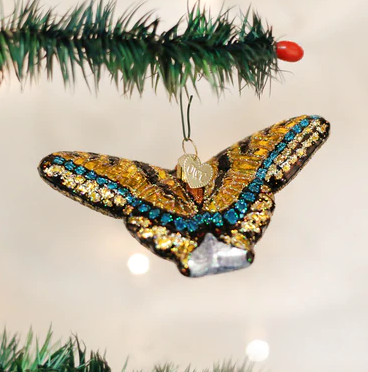 Swallowtail Butterfly Glass Ornament  Old World Christmas   