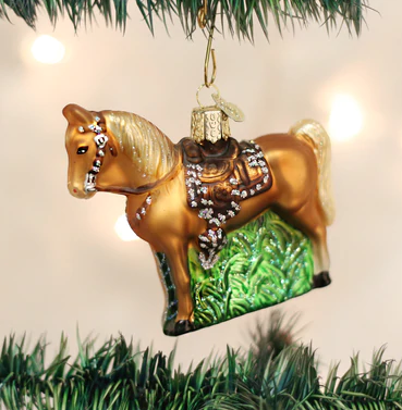 Western Horse Glass Ornament  Old World Christmas   