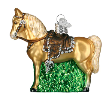 Western Horse Glass Ornament  Old World Christmas   