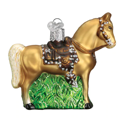 Western Horse Glass Ornament  Old World Christmas   