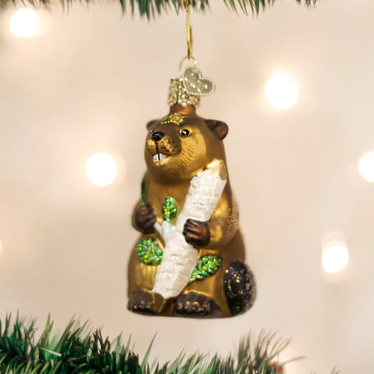 Eager Beaver Glass Ornament  Old World Christmas   