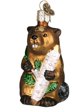 Eager Beaver Glass Ornament  Old World Christmas   