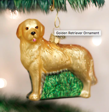 Golden Retriever Glass Ornament  Old World Christmas   