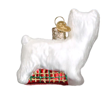 Westie Glass Ornament  Old World Christmas   