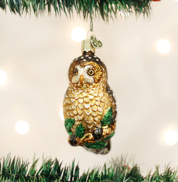 Spotted Owl Glass Ornament  Old World Christmas   