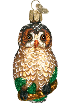 Spotted Owl Glass Ornament  Old World Christmas   