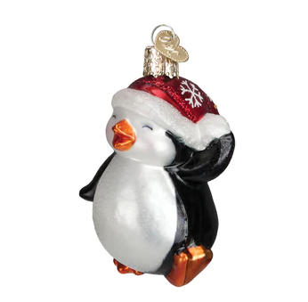 Dancing Penguin Glass Ornament  Old World Christmas   