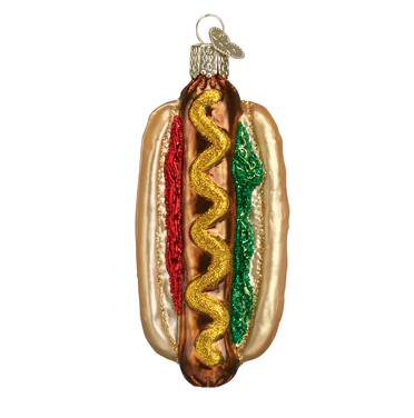 Hot Dog Glass Ornament  Old World Christmas   