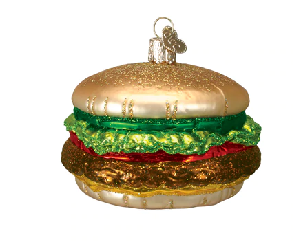 Cheeseburger Glass Ornament  Old World Christmas   