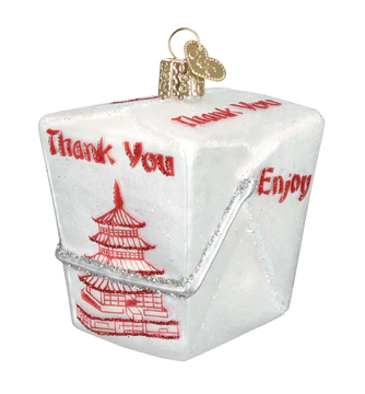 Chinese Take-out Glass Ornament  Old World Christmas   