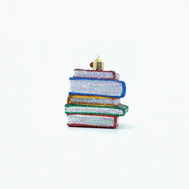 Stack of Books Glass Ornament  Old World Christmas   