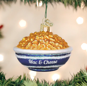 Bowl of Mac & Cheese Glass Ornament  Old World Christmas   