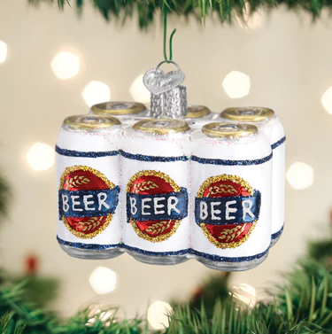 Six Pack Of Beer Glass Ornament  Old World Christmas   