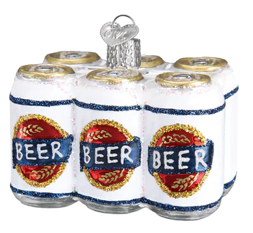 Six Pack Of Beer Glass Ornament  Old World Christmas   