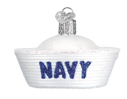 Navy Cap Glass Ornament  Old World Christmas   