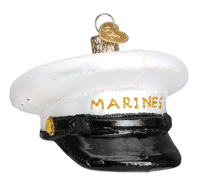 Marine Cap Glass Ornament  Old World Christmas   