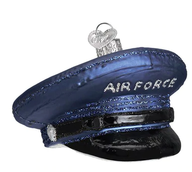 Air Force Cap Glass Ornament  Old World Christmas   