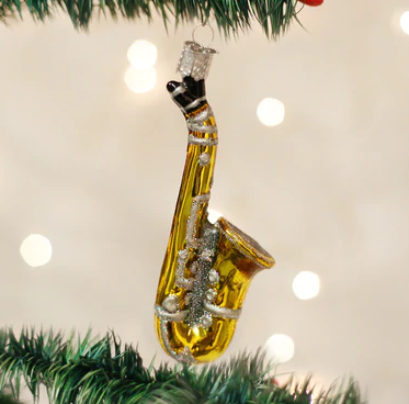 Saxophone Glass Ornament  Old World Christmas   